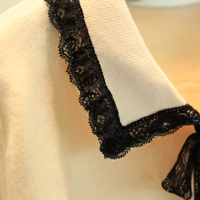 Женский пуловер GIGOGOU с отложным воротником в консервативном стиле на осень и зиму