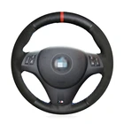 Черная замшевая кожа, ручная работа, раньше для BMW M Sport M3 E90 E91 E92 E93 E87 E81 E82 E88