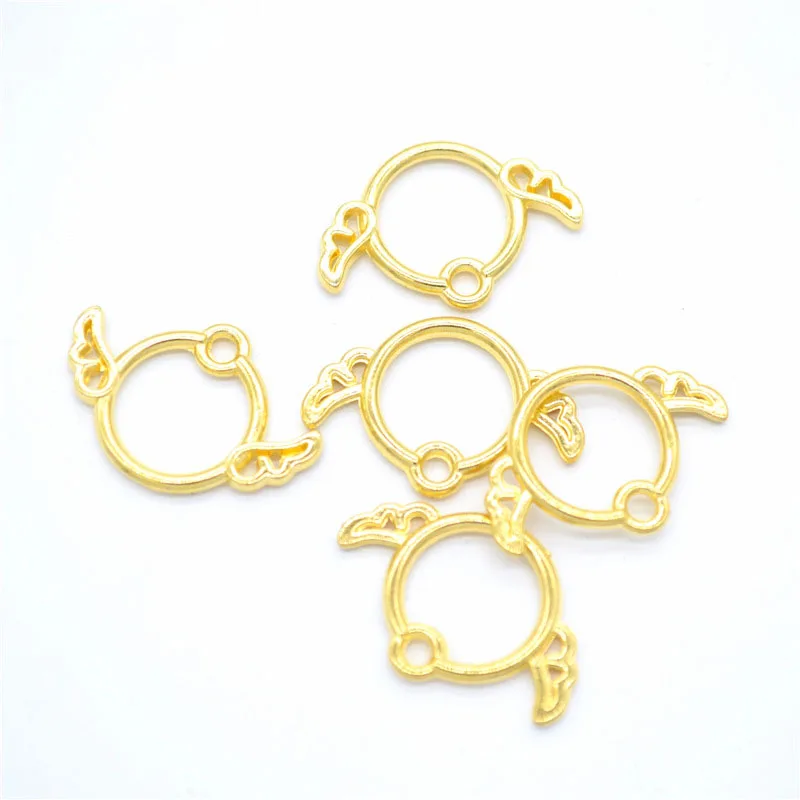 

50pcs 19*13mm Lovely Angel With Wings Golden Alloy Charms DIY Making Earrings Necklace Bracelet Jewelry Accessories