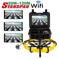 20m 120m syanspan 9 wireless wi fi pipe inspection video cameradrain sewer pipeline industrial endoscope with meter counter