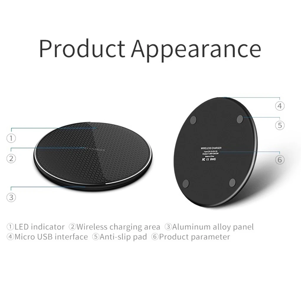 

Hot 10W Qi Fast Wireless Charger For iPhone XS Max XR 8 Plus USB Quick Wireless Charging Pad for iPhone Samsung Huawei Xiaomi