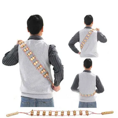 

Body Back Massage Rollor Dorsum Wheel Wooden Massager Wooden Pulling Relax Muscle Stimulator Massage Health Care Tools