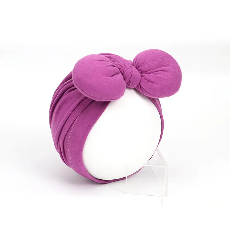 Тюрбан для новорожденных малышей мягкая шелковая шапочка шапка с большим бантом