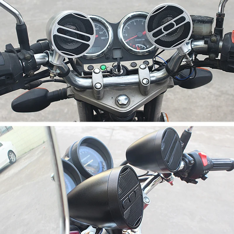 

12V Motorcycle Mp3 Bluetooth Audio All Metal Car Handlebar Audio Electric Car Waterproof Horn Plug-In Radio Box