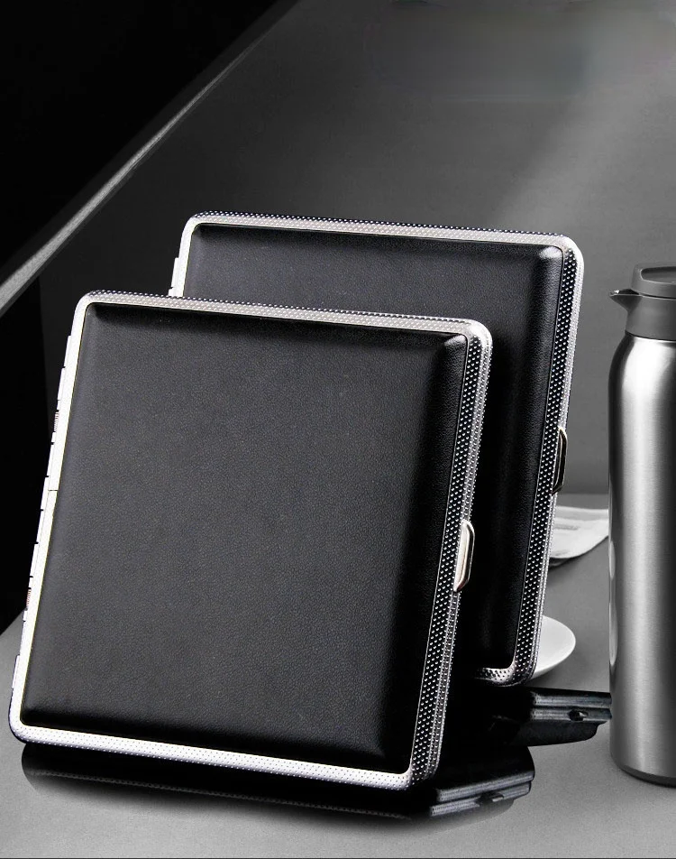 20 палочек подарок для мужчин кожаная коробка сигарет чехол сигар металлические