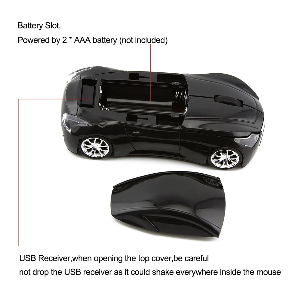 Беспроводная оптическая USB мышь в форме автомобиля CHYI Портативные Компьютерные
