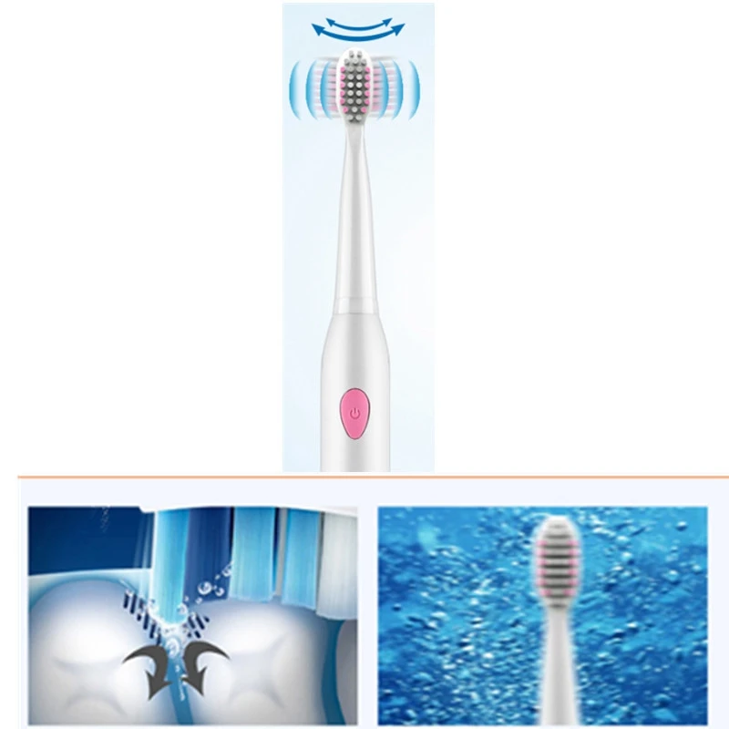 XMX 5 режимов электрический Зубная щётка USB зарядка Перезаряжаемые зубные щетки с 6