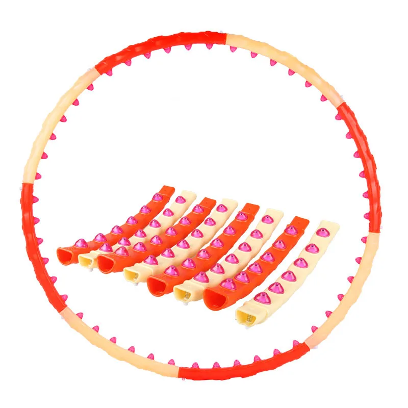 

Double Row Magnetite 8 Sections Fitness Hoop Exercise Workout Sport Hoop Easy To Install Receive an Abdomen Slender Waist