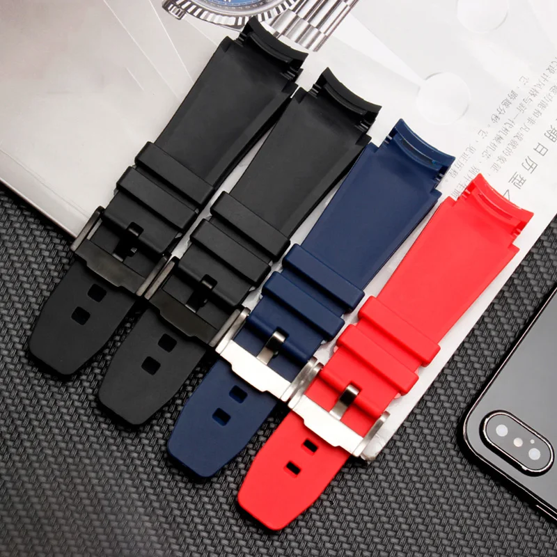20mm 21mm 22mm Waterproof silicone rubber watch strap is suitable for Rolex single red black green water ghost watch chain