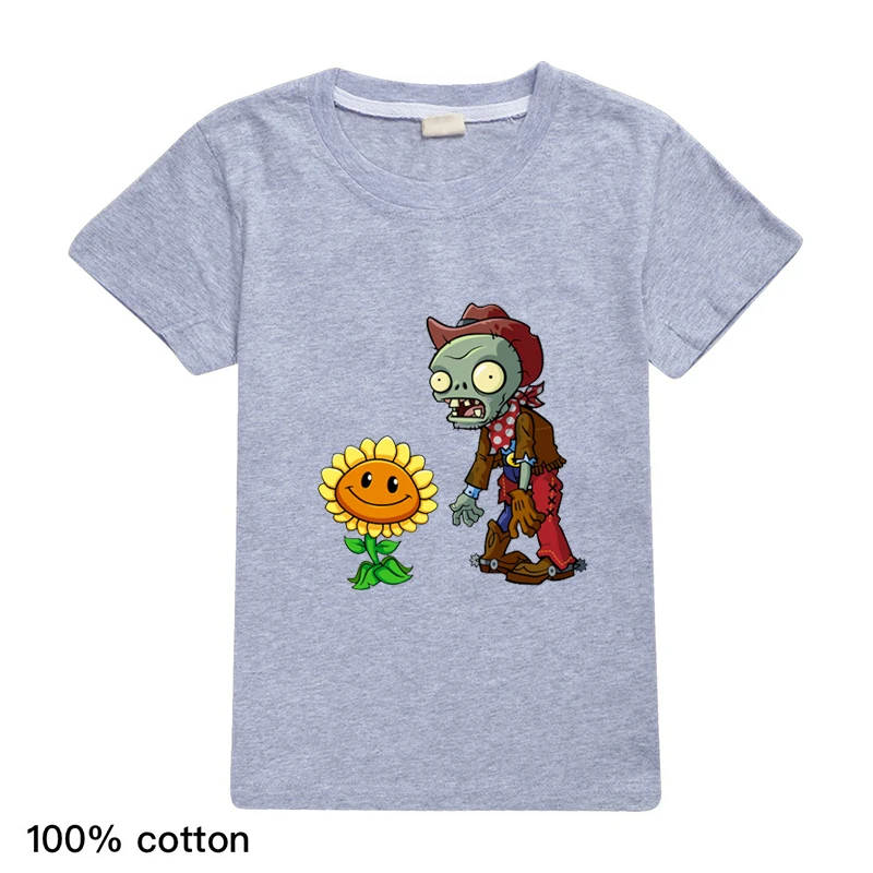 

Funny Plants Vs Zombies Boys T Shirts Baby Cartoon Short Sleeve Cotton Children Clothes Kids Tshirt Vetement Enfant Camisetas