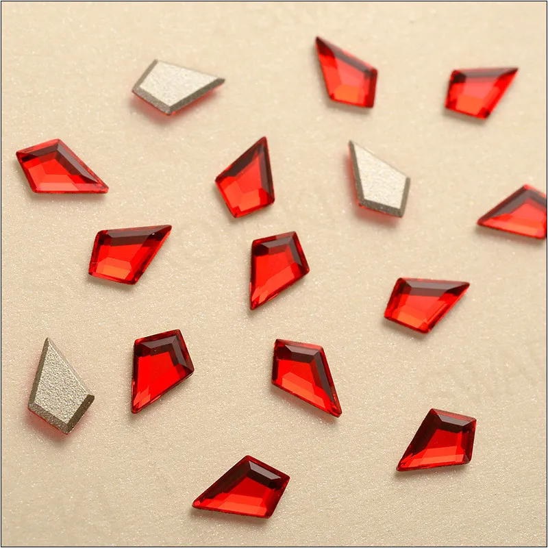 Новый Кристалл AB дизайн ногтей Ромб 3D плоская задняя форма Красочные камни