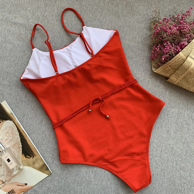 Женский купальный костюм Evage pitaya цельный Плетеный купальник с v-образным вырезом