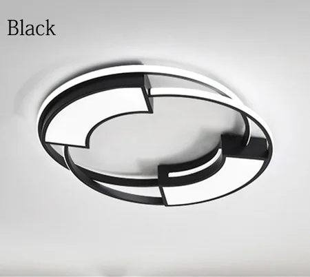 Black Современные светодиодные потолочные светильники VEIHAO для гостиной, спальни, кабинета, круглые белые/черные 110 В 220 В, домашний декоративный потолок, светильники - Цвет корпуса: Black