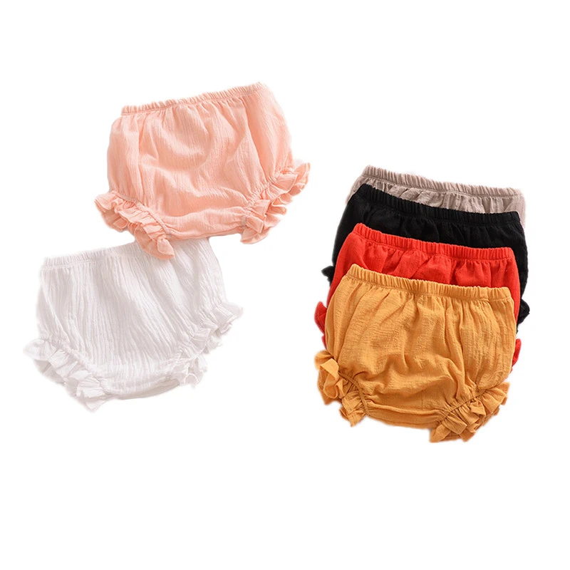 

6M-3T Summer Kids Girls Boys Shorts Solid Color Baby boy Girl Shorts Cotton Linen Bread short Pants Newborn Bloomers