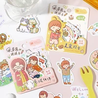 8packslot bean sprout sauce and kiki series cute lovely creative decoration diy art paper stickers
