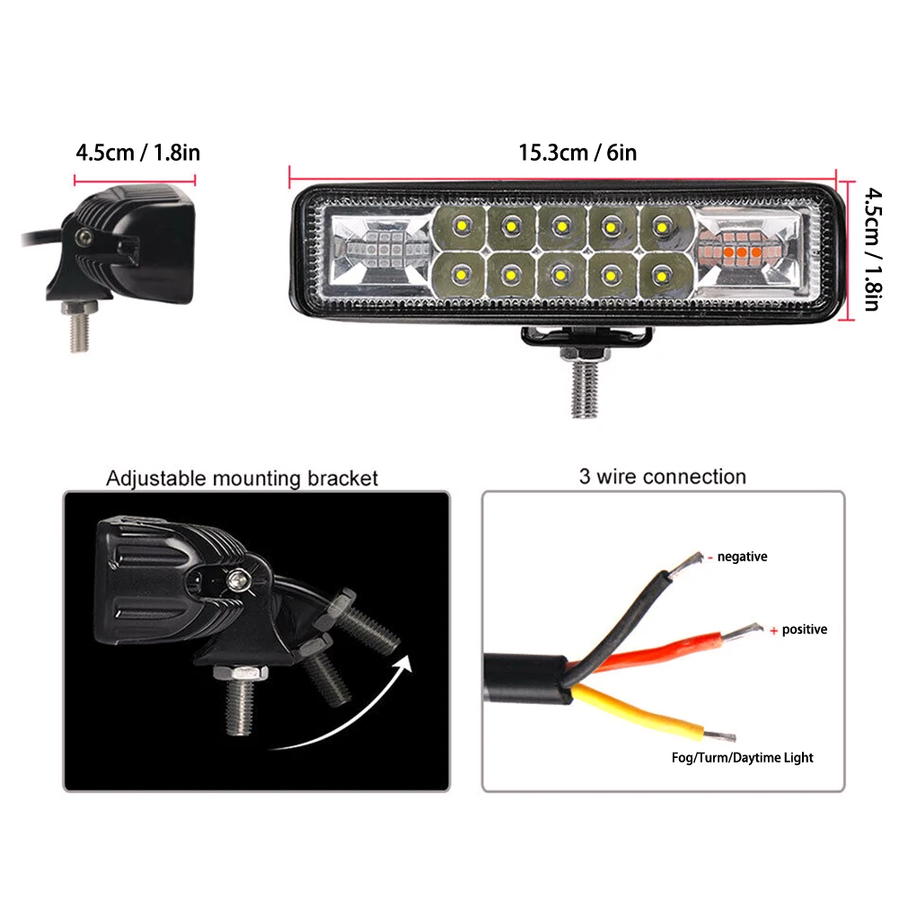 1 шт. 12 В 24 48 Вт 6 светодиодных фонарей|Световая рейка/рабочее освещение| |