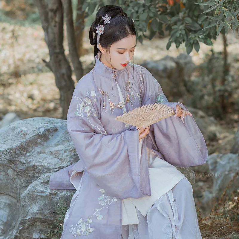 Китайский традиционный Женский костюм династии ханьфу Тан платье с цветочной