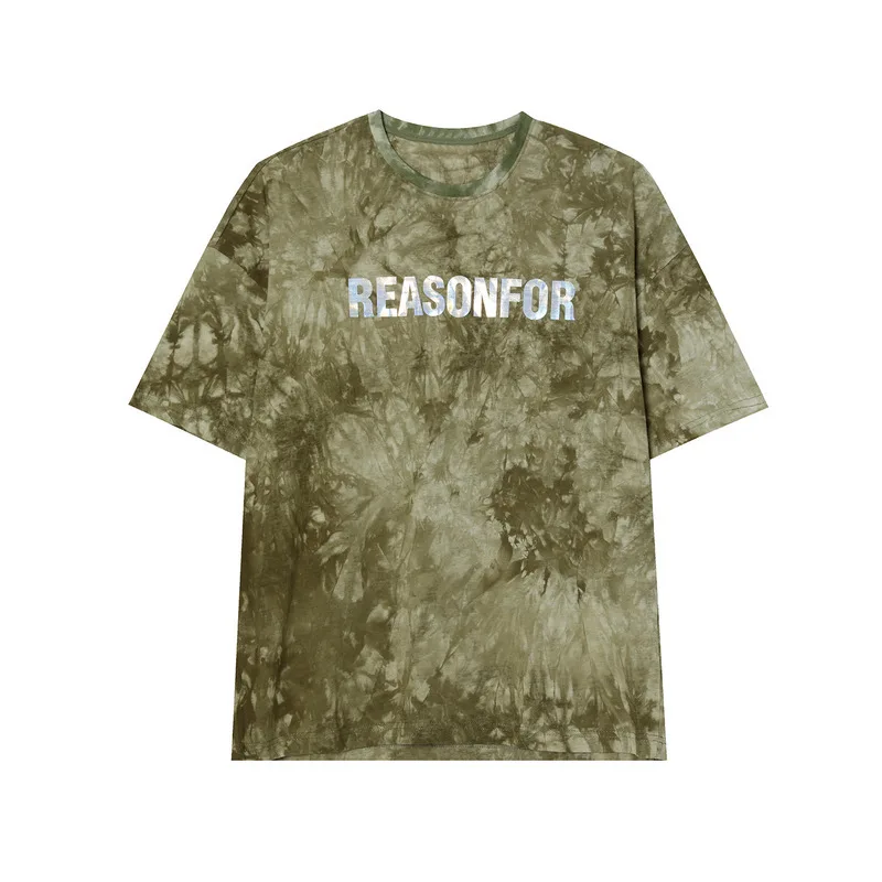 

New Summer Style Tie-Dye Printed T-shirt Men's Trendy Loose Short Sleeve Top M1-E-832
