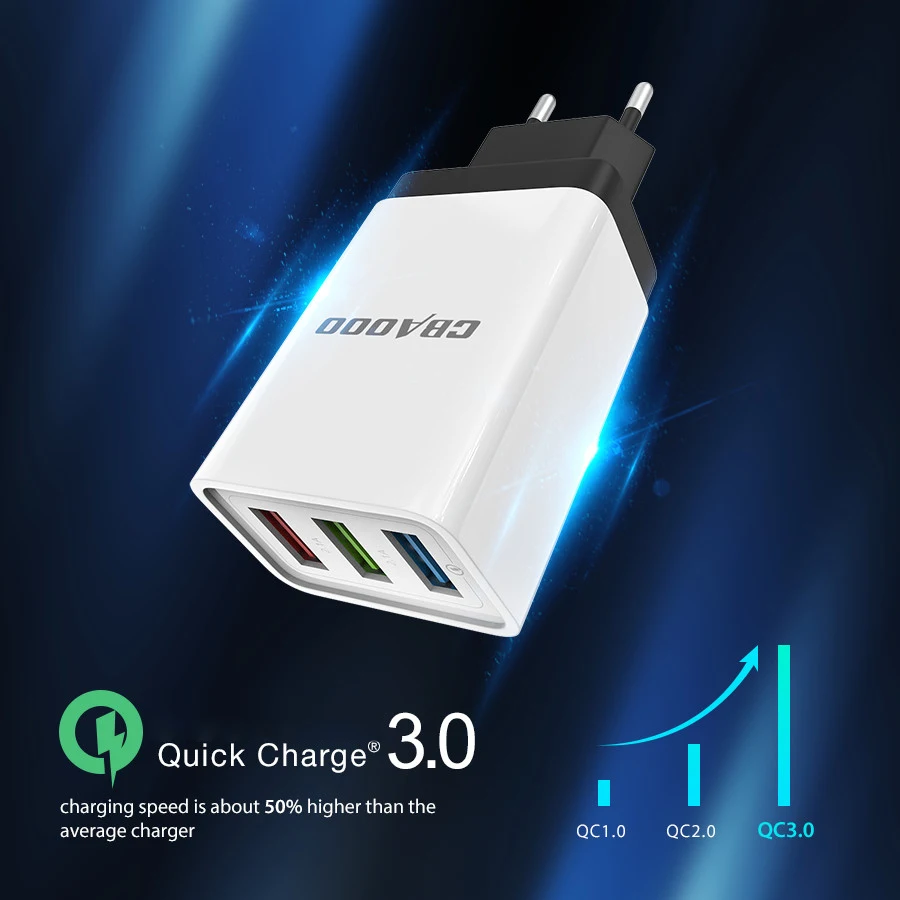 USB зарядное устройство quick charge 3,0 зарядное устройство для мобильного телефона iPhone X 8 7 iPad EU быстрое настенное зарядное устройство для samsung S9 Xiaomi Mi 8 huawei