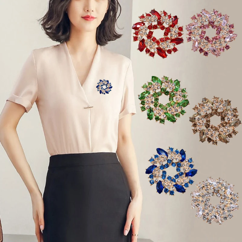 Модные хрустальные броши в виде цветка Bauhinia для девочек Женский праздничный