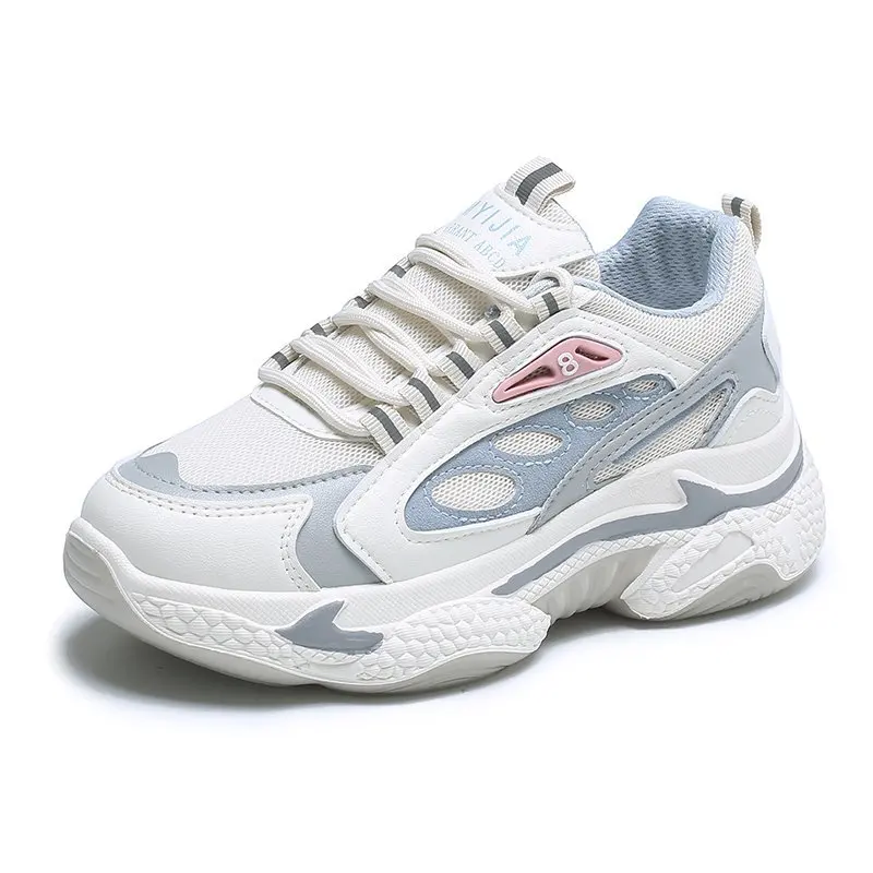

2021 Women Platform Sneakers Woman Casual Old Dad Shoes Basket Female Sports Mesh Lace Up Vulcanized Shoes 6cm