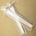 Винтажный бамбуковый складной веер 30 шт., ручной белый веер с сумкой из органзы, карманный подарок для китайской танцевальвечерние НКИ, свадьбы, Прямая поставка