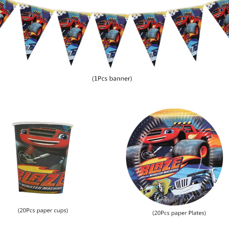 Вспыш и чудо машинки День рождения набор одноразовой посуды баннер бумажные