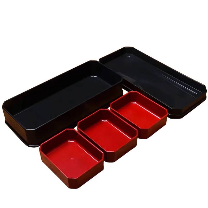 

Fruit Plate Fruit Bowl Double Layer Three Grids Imitation Porcelain Color Matching Fruit Bowl Light Retro Simple Fruit Salad Bow