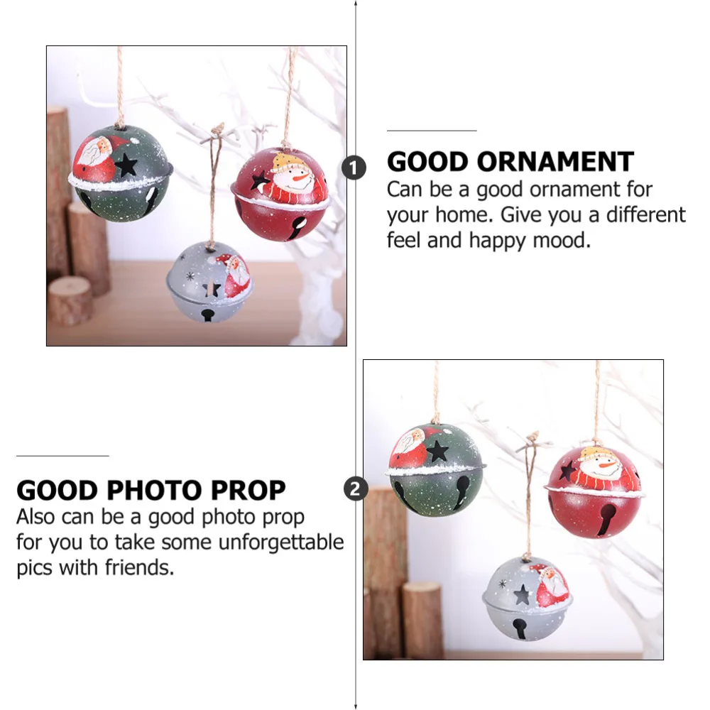 

3pcs Xmas Bell Pendants Xmas Snowman Hanging Decoration Hanging Adornments