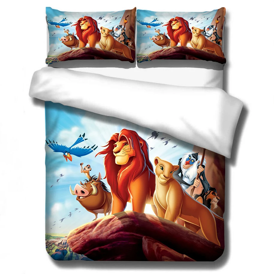 Король Лев 3d постельные принадлежности набор пододеяльников наволочки Лев Simba Детская комната Декор Утешитель постельные принадлежности набор s постельное белье кровать