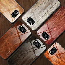 Applicable to Xiaomi poco X3 NFC wood grain glass mobile phone case creative red rice note9 anti falling soft edge protective