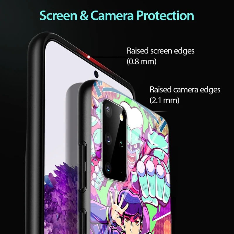 

JoJo's Bizarre Adventure for Samsung S20 Ultra Plus A91 A81 A71 A51 UW A41 A42 A31 A21 A21S A11 5G Bright Black Phone Case