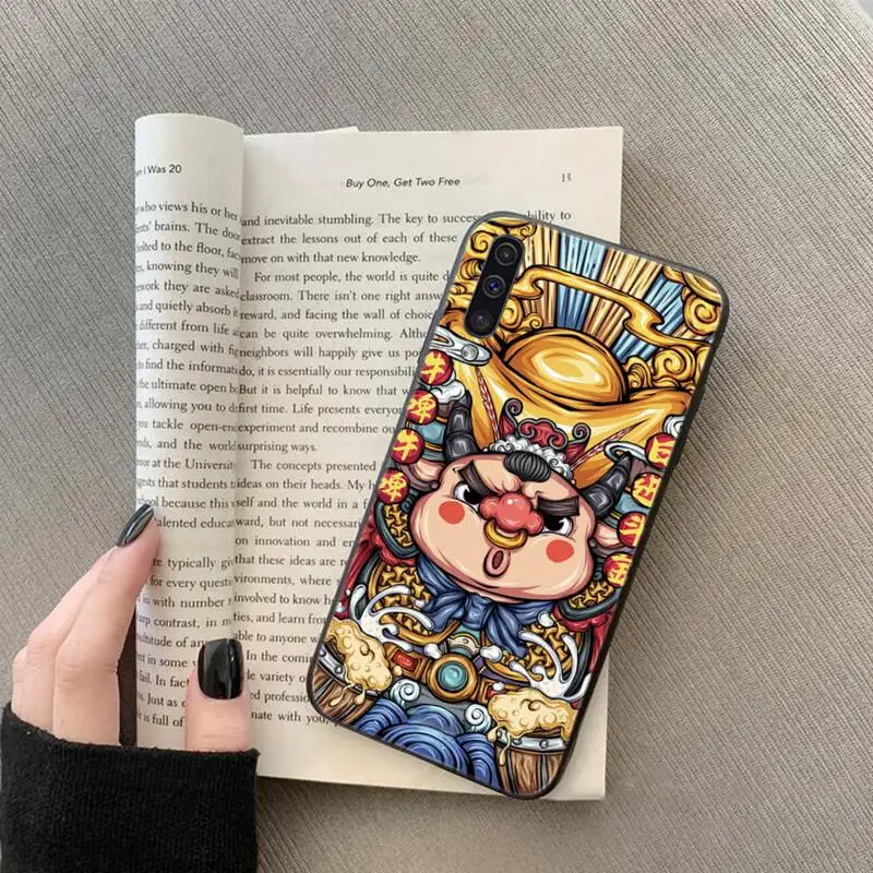 

Chinese style paint God of Wealth Lucky Cat Phone Case For Samsung galaxy S 7 8 9 10 20 edge A 6 10 20 30 50 51 70 note 10 plus