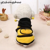 cute bee puppy costume pet dog cat warm hoodie coat clothes funny costumes apparel teddy hoodies christmas halloween outfit