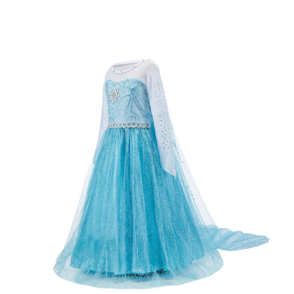Kids Elsa Dress for Girl Summer Sequin Princess Costume Children Snow Queen Elza Halloween Birthday Party Cosplay Fancy Vestidos | Детская