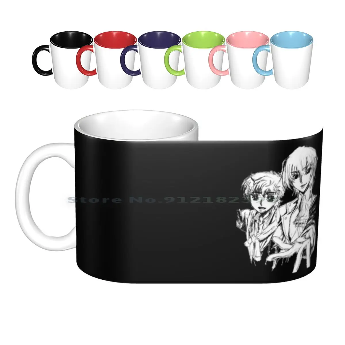 

Керамические кружки Code Geass, кофейные чашки, Кружка для молока и чая, кружка с кодом Geass Space Eye, Аниме Манга Шаринган, код Geass, аниме креативные гл...