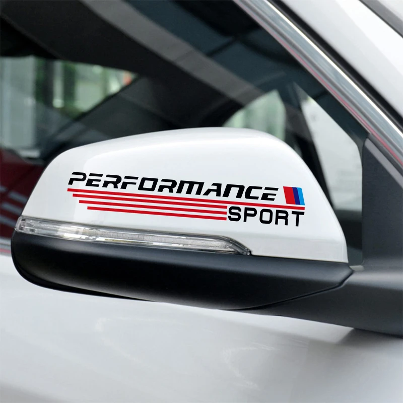 

2pcs Car styling Power Performance Car Rearview Mirror Sticker For Bmw E38 E39 E46 E60 E61 E64 E70 E71 E85 E87 E90 E83 F10 F20