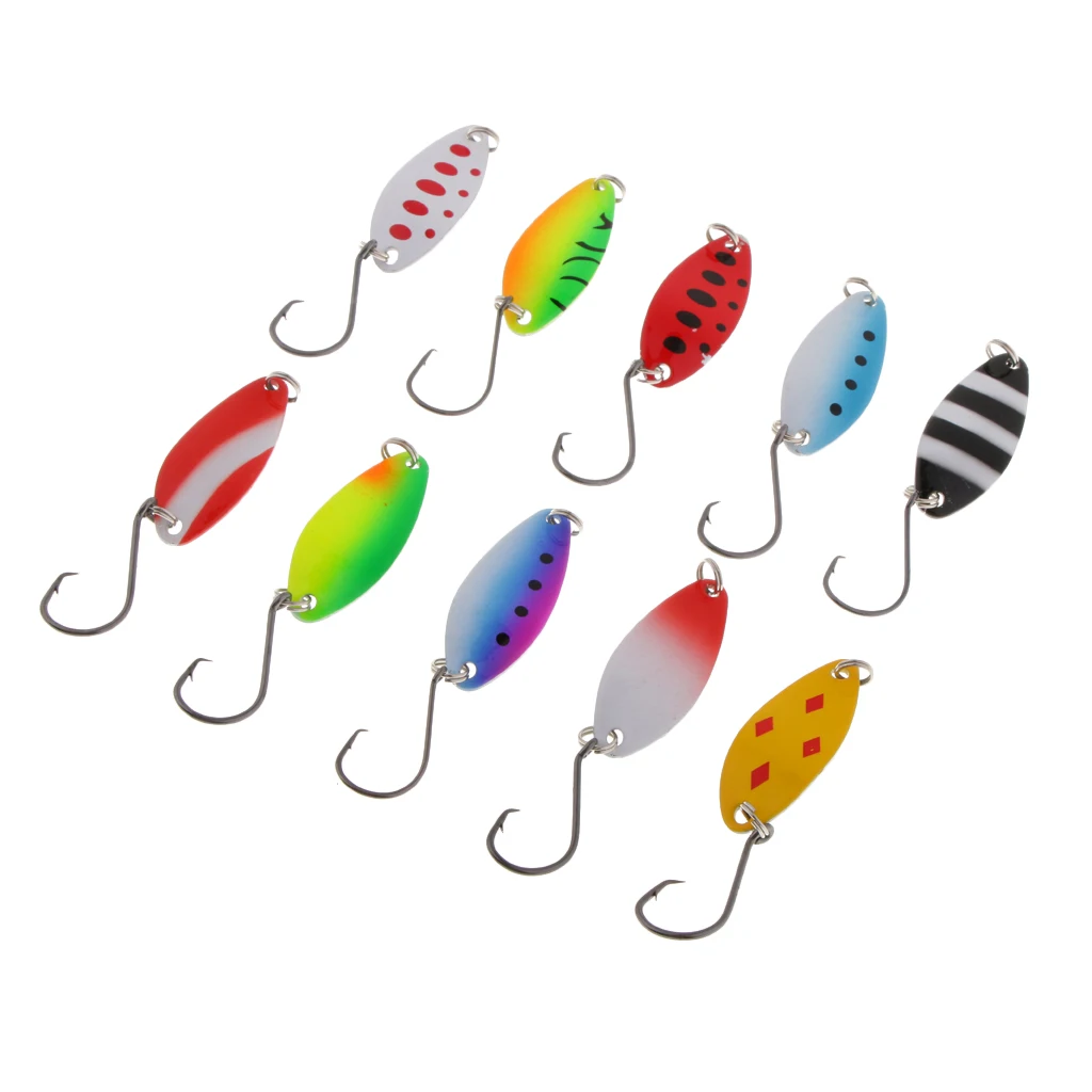 

10pcs Mixed Colors Metal Fishing Lures 4cm/1.6inch Spinners Spoons Fishing Baits for Bass Trout Senuelos de pesca