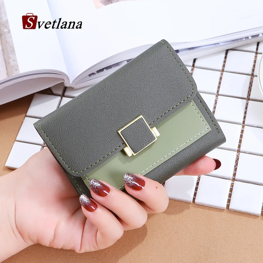 Женский короткий кошелек с панельными буквами маленький застежкой Quare кошельки