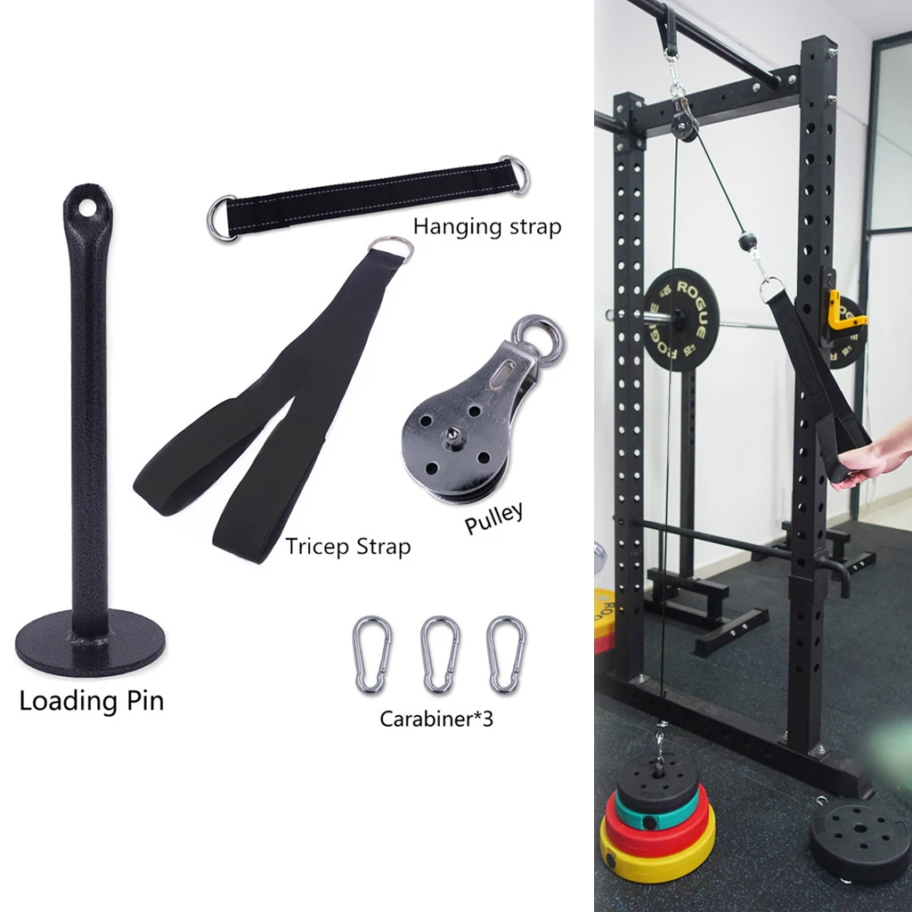 

Home Gym Pulley Cable Machine System Attachment DIY Fitness Equipment Fittings Lightweight Indoor Outdoor Workout Set