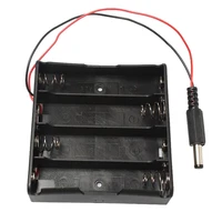 4 x 3 7v 18650 battery case storage box plastic holder 4 slots with wire leads dc connector for 4pcs 18650 lithium batteries
