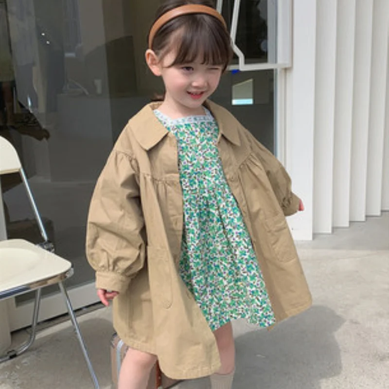 

Girls Baby's Kids Windbreaker Coat Jacket Outwear 2021 Loose Spring Autumn Overcoat Top Cardigan Party Outdoor Children's Clothi