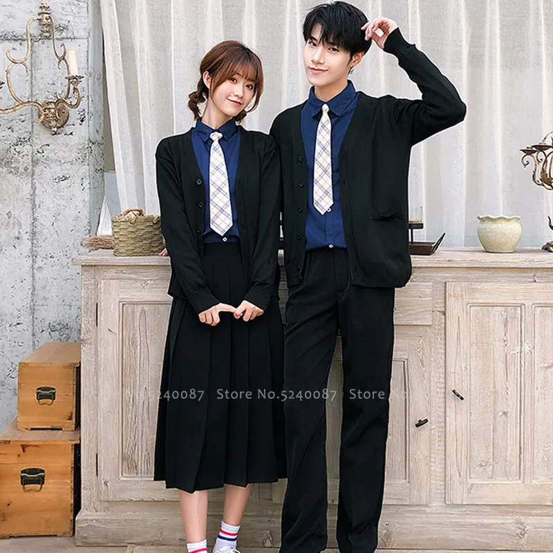 Мужская и женская школьная форма JK костюм в японском стиле футболка штаны