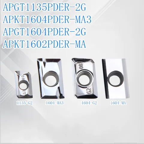 APKT1135PDER APKT1602PDER APKT1604PDER искусственная кожа H01 CNC карбидная Алюминиевая Вставка для фрезерования R0.8