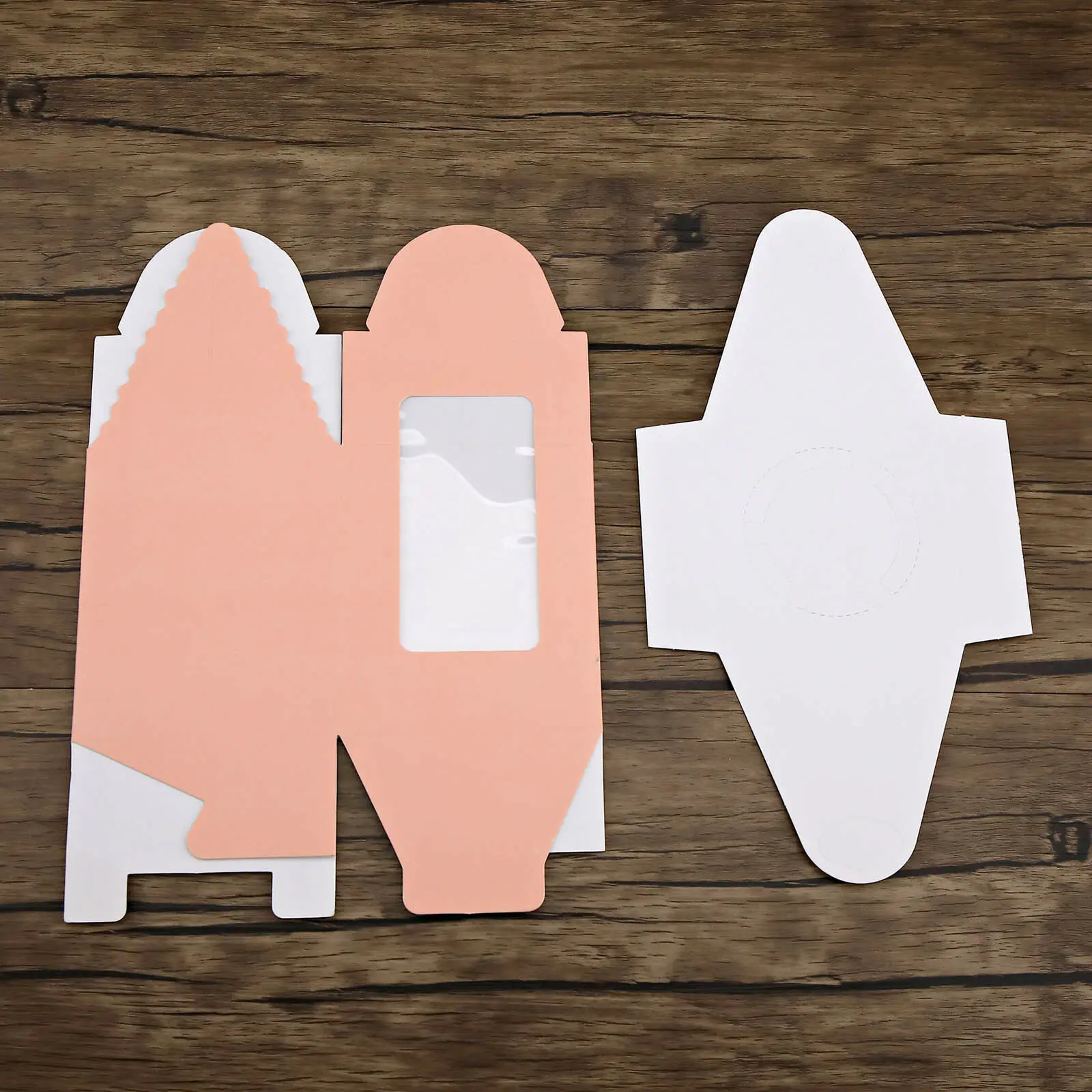 20 шт. бумажная коробка для кексов с окном свадебной вечеринки Розовый венок крафт