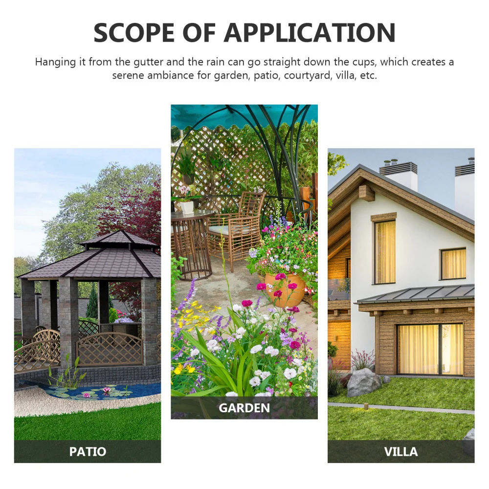 

1m Universal Roof Corner Rain Chain Metal Rain Catcher Garden Accessory