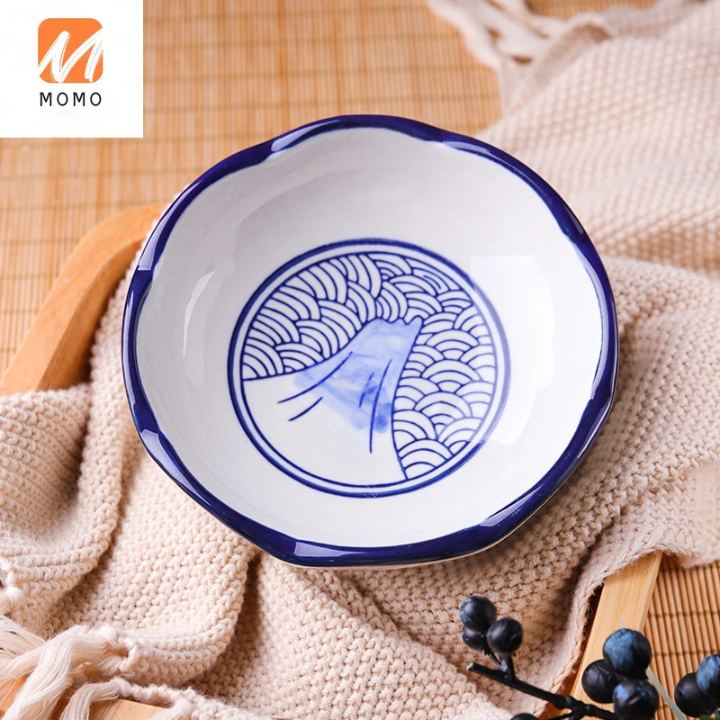 

Cooking Cutlery Creative Pattern Tall Bowl Hand-Painted High Table Container Retro Japanese Style High Leg Dish Dessert Bowl