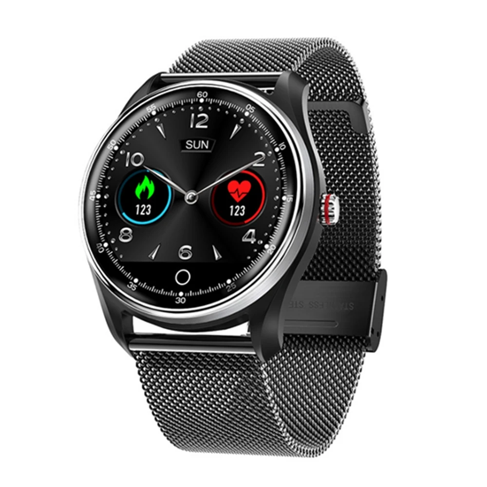 Black steel Мужские Смарт-часы ip68 Водонепроницаемые ЭКГ PPG HRV сердечный ритм кардио монитор мужские Смарт-часы Android ios Телефон мужской фитнес-браслет - Цвет: Black steel