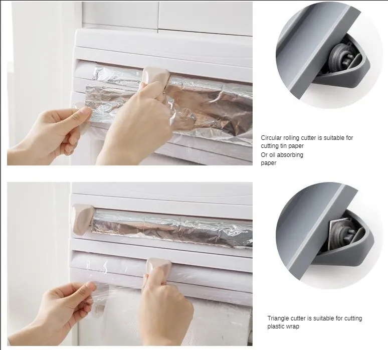 1 шт Многофункциональный Кухня полки Пластик Обёрточная бумага Портативный