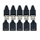 Штекерный разъем USB Type A, 4 контакта, 10 шт., с черной пластиковой крышкой, наборы для самостоятельной сборки